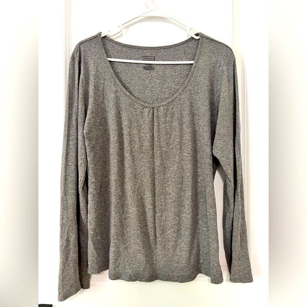 Merona Grey Long Sleeve Shirt, Medium